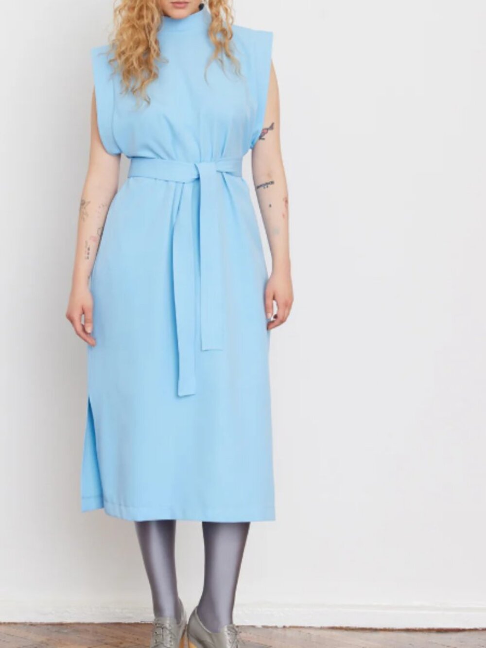 NEW Julia Allert Stylish‎ Straight Midi Dress Light Blue M